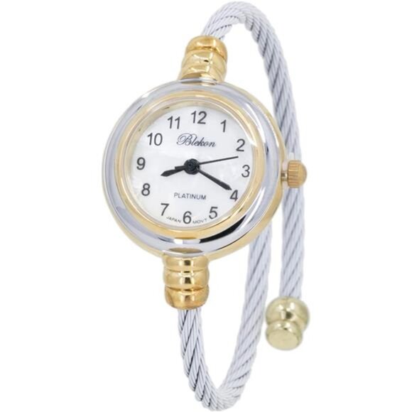 Collections Women's Cuff Watch Gold/White 1